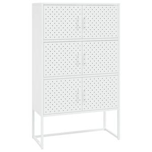 vidaXL Highboard Wei&szlig; 80x35x135 cm Stahl