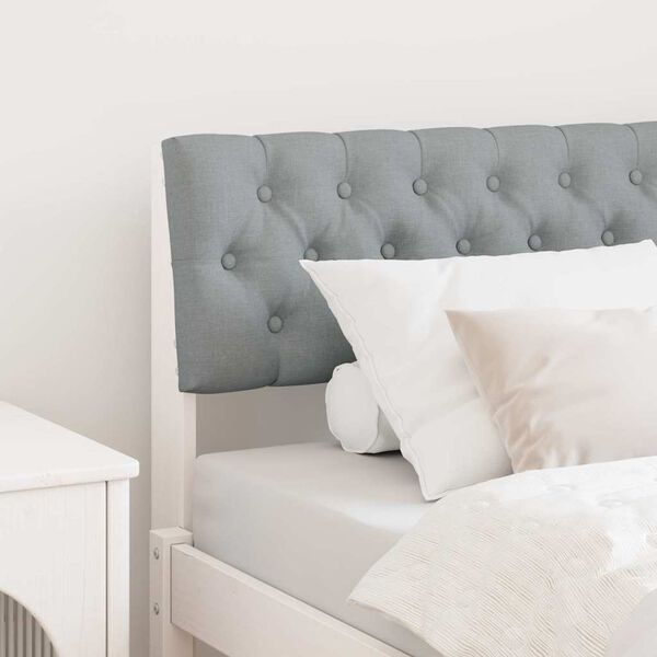 vidaXL Gepolstertes Kopfteil Hellgrau 90 cm Massives Kiefernholz