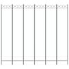 vidaXL 6-tlg. Paravent Weiß 240x220 cm Stoff