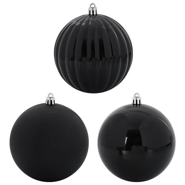 vidaXL Weihnachtskugel-Set 4 pcs Schwarz Kunststoff