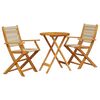 vidaXL 3-tlg. Bistro-Set Beige Polypropylen und Massivholz