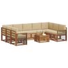 vidaXL Sofagarnituren 10 pcs Natur und Beige Massivholz Akazie