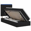 vidaXL LED-Speicherbett mit Matratze Schwarz 100 x 200 cm Stoff