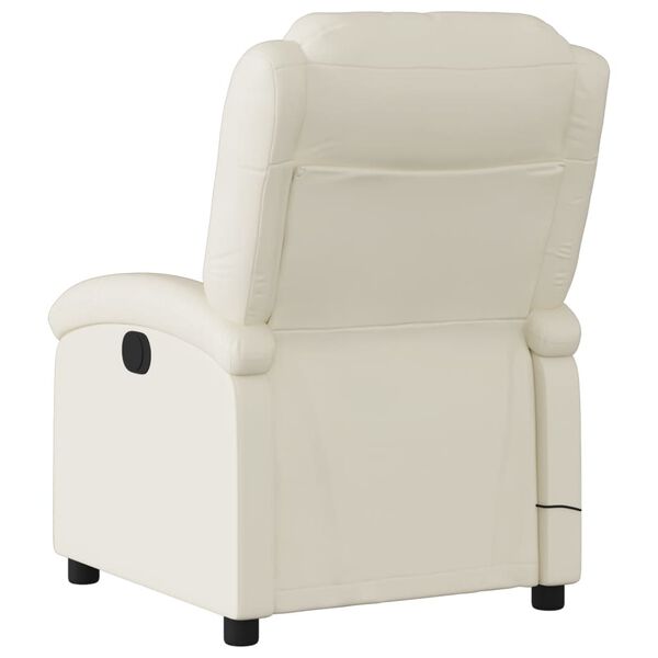 vidaXL Massagesessel mit Relaxfunktion, Kunstleder, Creme