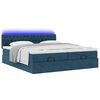 vidaXL Ottoman-Bett mit Matratzen & LEDs Dunkelblau 180x200 cm Samt