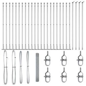 vidaXL Zaunpfosten Silber 50 x 1,2 m (12 x 12 mm Maschen) Stahl