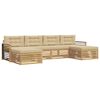 vidaXL Outdoor-Sofagarnitur 6 stk. Wei&szlig; und Beige Massivholz Akazie