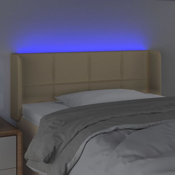 vidaXL LED Kopfteil Creme 103x16x78/88 cm Stoff