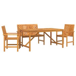 vidaXL Garten Essgruppe 4 Stk. Braun Massivholz Akazie