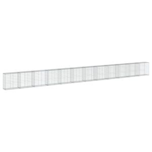 vidaXL Gabione mit Deckel 1200x50x100 cm Verzinktes Eisen