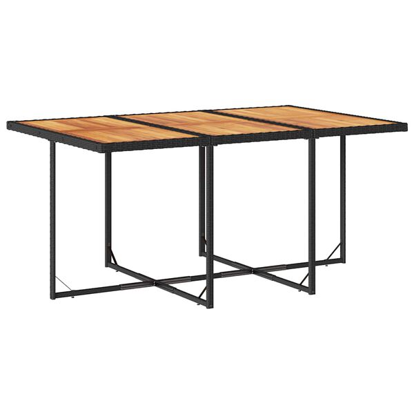 vidaXL 7-tlg. Garten-Essgruppe mit Kissen Schwarz Poly Rattan