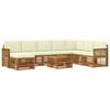vidaXL Outdoor-Sofagarnitur mit Kissen 7 pcs Natur und Creme