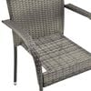 vidaXL Gartenst&uuml;hle Stapelbar 4 Stk. Grau Poly Rattan