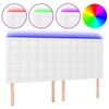 vidaXL LED Kopfteil Wei&szlig; 180x5x118/128 cm Kunstleder