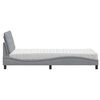 vidaXL Bett mit Matratze Hellgrau 90x190 cm Stoff