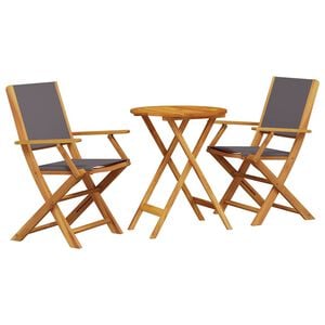 vidaXL 3-tlg. Bistro-Set Anthrazit Stoff und Massivholz