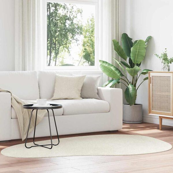 vidaXL Bereichsteppiche HUARTE Creme 140 x 200 cm Polyester