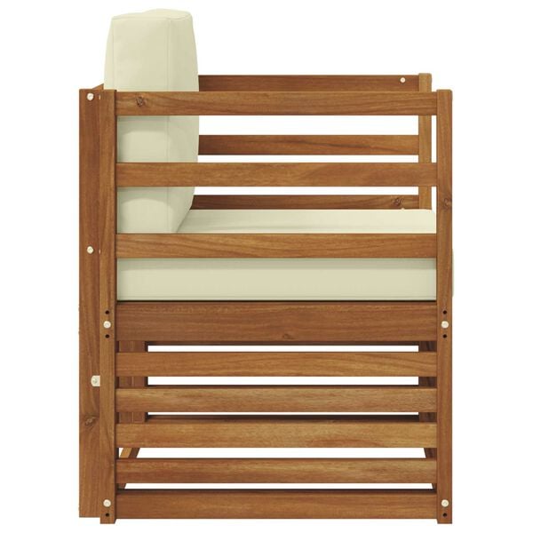 vidaXL Outdoor-Sofagarnitur Massives Akazienholz und Polyester Natur