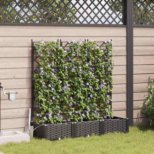 vidaXL Garten-Pflanzgef&auml;&szlig; 3 pcs Schwarz Stahl