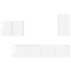 vidaXL TV-Wandregal-Set 4 pcs Hochglanz Wei&szlig; Holzwerkstoff