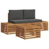 vidaXL Outdoor-Sofagarnitur Natur und Anthrazit 59 x 59 x 37 cm