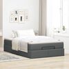 vidaXL Ottoman-Bett mit Matratze Dunkelgrau 120x200 cm Stoff