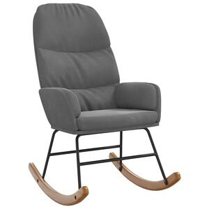 vidaXL Schaukelstuhl Dunkelgrau Samt
