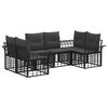 vidaXL Outdoor-Sofagarnitur 6 pcs Schwarz und Dunkelgrau Polyester