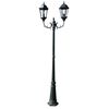 vidaXL Gartenlaterne 2-flammig 230 cm Dunkelgr&uuml;n/Schwarz Aluminium