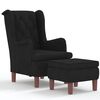 vidaXL Sessel mit Hocker Schwarz Samt