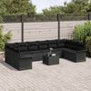 vidaXL Gartensofa-set mit Kissen 11 pcs Schwarz Poly-Rattan