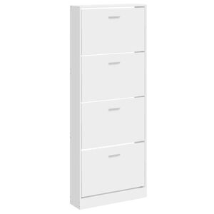 vidaXL Schuhschrank Hochglanz-Wei&szlig; 59x17x150 cm Holzwerkstoff