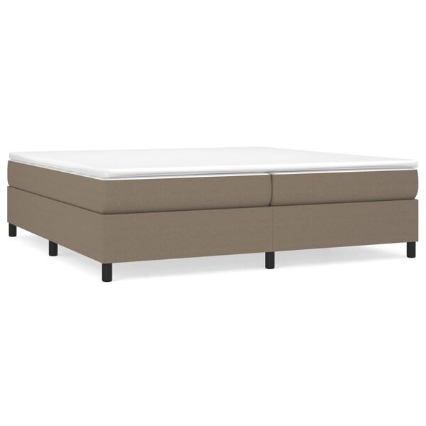 vidaXL Boxspringbett mit Matratze Taupe 200x200 cm Stoff