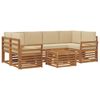 vidaXL Outdoor-Sofagarnitur 7 stk. Natur und Beige Massivholz Akazie