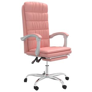 vidaXL B&uuml;rostuhl mit Liegefunktion Rosa Kunstleder