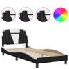 vidaXL Bettgestell "Viana" mit LED ohne Matratze Schwarz und Wei&szlig; 80x200 cm