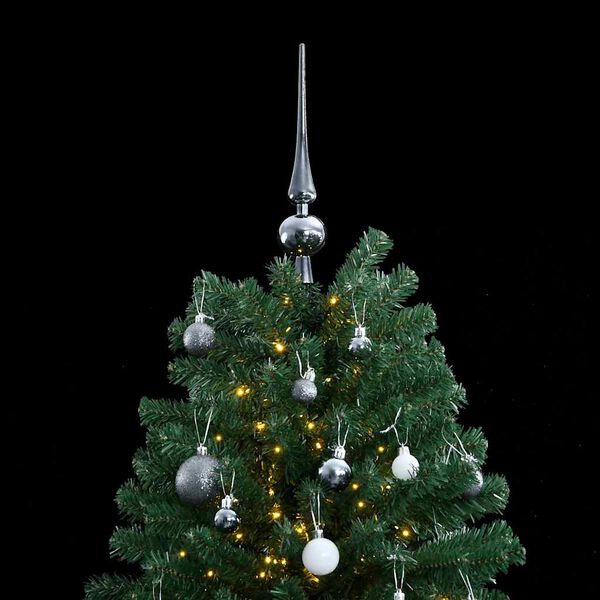 vidaXL K&uuml;nstlicher Weihnachtsbaum Klappbar 300 LEDs & Kugeln 180 cm