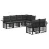 vidaXL Outdoor-Sofagarnitur 7 stk. Schwarz und Dunkelgrau Polyester