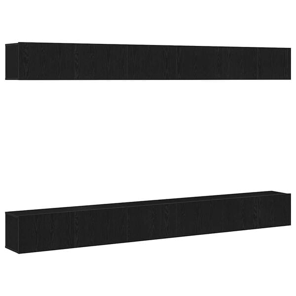 vidaXL TV-Schrankset Wandmontiert Schwarz Eichen-Optik Holzwerkstoff