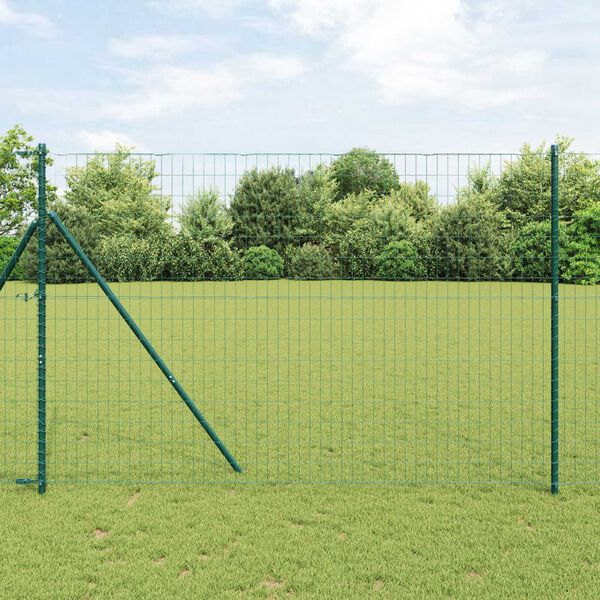 vidaXL Eurozaun Grün 1,6 x 10 m PVC-beschichtetes Eisen