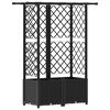 vidaXL Hochbeet mit Rankgitter und Dach Schwarz 124 x 40 x 136 cm PP