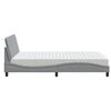 vidaXL Bett mit Matratze "Hanko" Hellgrau 140x190 cm Stoff