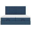 vidaXL Ottoman-Bett mit Matratzen Blau 200x200 cm Stoff