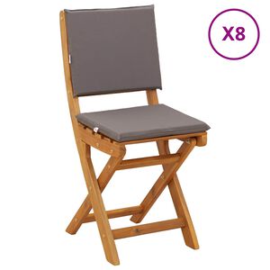 vidaXL Au&szlig;en Bistro-St&uuml;hle mit Kissen 8 pcs Dunkelgrau 38 x 46 x 85 cm