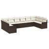 vidaXL Gartensofa-set mit Kissen 10 pcs Braun Poly-Rattan