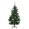 vidaXL K&uuml;nstlicher Weihnachtsbaum Klappbar 150 LEDs & Kugeln 150 cm