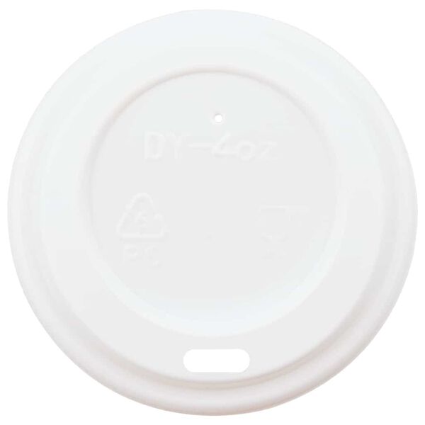 vidaXL Deckel f&uuml;r Pappbecher &Oslash;60 mm 4oz 1000 Stk. Wei&szlig; Kunststoff