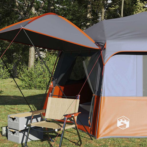 vidaXL Sofort Zelt ALTA Grau und Orange 458 x 458 x 230 cm Stahl