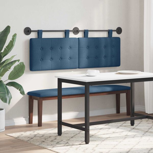 vidaXL H&auml;ngevorderseite Wandmontiert Blau 130 x 55 x 5 cm Stoff