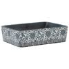vidaXL Aufsatzwaschbecken Schwarz Blau Rechteckig 46x35,5x13cm Keramik
